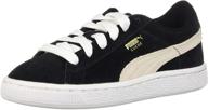 puma suede sneaker black silver boys' shoes - stylish sneakers for juniors логотип