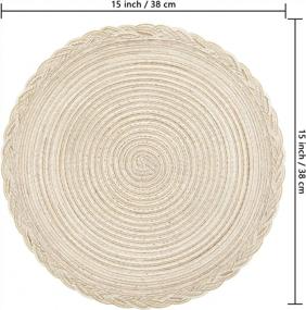 img 3 attached to 6Pcs Round Cotton Placemats, U'Artlines Indoor & Outdoor Table Mats For Fall Dinner Parties BBQs Christmas Everyday Use, Ivory White