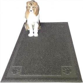 img 4 attached to Non-Slip, Waterproof Pet Feeding Mat | Easy To Clean & Flexible | Darkyazi Large Mat For Dogs And Cats | 24"×36" Grey Mat