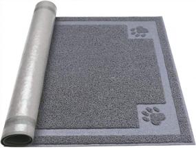 img 2 attached to Non-Slip, Waterproof Pet Feeding Mat | Easy To Clean & Flexible | Darkyazi Large Mat For Dogs And Cats | 24"×36" Grey Mat