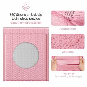 img 2 attached to Упаковка из 25 водостойких почтовых ящиков Sakura Pink #2, идеально подходящих для рассылки, упаковки, доставки и малого бизнеса, 8,5x12 дюймов