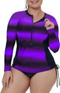 👙 xakalaka women's zip front multicolor striped rashguard: stylish swimwear and cover ups logo