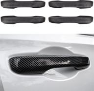 🚪 carbon fiber style cke exterior door handle cover trim for 11th gen honda civic 2022 - smart entry lock accessory in lx ex ex-l sport touring si type r sedan hatchback logo