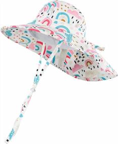 img 4 attached to Kids Sun Hat UPF 50+ Wide Brim Beach Adjustable Chin Strap Toddler Infant