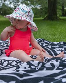 img 1 attached to Kids Sun Hat UPF 50+ Wide Brim Beach Adjustable Chin Strap Toddler Infant