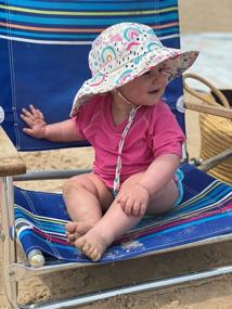 img 3 attached to Kids Sun Hat UPF 50+ Wide Brim Beach Adjustable Chin Strap Toddler Infant