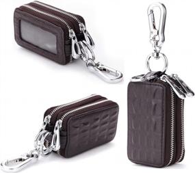 img 3 attached to Keep Your Keys Safe And Organized With ISuperb® Leather Key Case Car Fob Wallet In Coffee