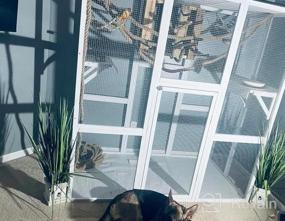 img 7 attached to PawHut Outdoor Cat House Большой деревянный кошачий домик Catio с большим просторным интерьером, 6 высоких выступов, асфальтовая крыша для защиты от непогоды, 71 "L, серый
