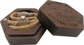 img 2 attached to Деревянная шестиугольная шкатулка для маленьких серег и ожерелий, идеально подходящая для свадебных предложений и обручальных колец - Fashciaga