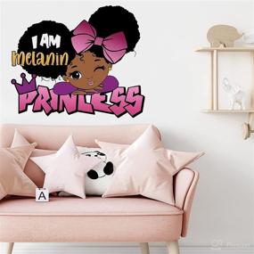 img 1 attached to Yovkky Black Girl Inspirational Wall Decals Stickers: Empowering Melanin Princess Nursery Room Decor, Afro Kids Bedroom Art & Playroom Decorations