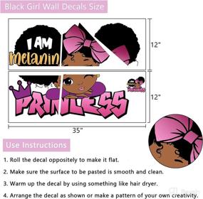 img 3 attached to Yovkky Black Girl Inspirational Wall Decals Stickers: Empowering Melanin Princess Nursery Room Decor, Afro Kids Bedroom Art & Playroom Decorations