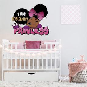 img 2 attached to Yovkky Black Girl Inspirational Wall Decals Stickers: Empowering Melanin Princess Nursery Room Decor, Afro Kids Bedroom Art & Playroom Decorations