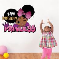 yovkky black girl inspirational wall decals stickers: empowering melanin princess nursery room decor, afro kids bedroom art & playroom decorations логотип