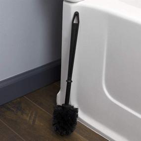 img 1 attached to 🚽 Home Basics Plastic Toilet Brush: Long Brush with Sturdy Bristles, Splash Proof for Bathroom, Toilet & Powder Room - Bronze, Heavy Duty