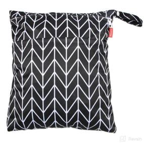 img 4 attached to 👜 Convenient Damero Wet and Dry Bag with Handle for Cloth Diaper, Pumping Parts, Clothes, and More: A Must-Have for Easy Grab and Go (Large, Black Arrows)