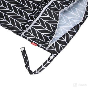 img 1 attached to 👜 Convenient Damero Wet and Dry Bag with Handle for Cloth Diaper, Pumping Parts, Clothes, and More: A Must-Have for Easy Grab and Go (Large, Black Arrows)