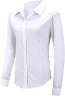 mgwdt button down shirt women slim-fit work blouse wrinkle resistant long/short sleeve stretchy lightweight tops logo