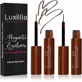 img 3 attached to Upgraded Luxillia Brown Magnetic Eyeliner For Magnetic Eyelashes With Strong Hold, Natural Look, Waterproof & Smudge Proof - Pack Of 2