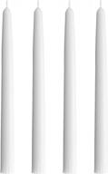 10 inch unscented white taper candles tapered candlesticks - 4 pack (candlenscent, dripless) logo