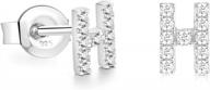 925 sterling silver initial earrings with 18k gold plating and cz stones for women and girls logo
