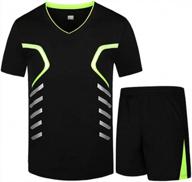men's athletic tracksuit set for running and jogging with short sleeves by pasok logo