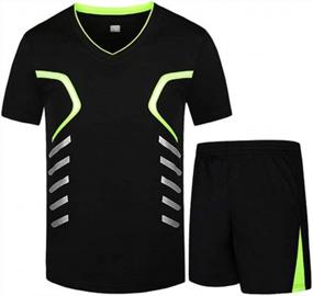 img 4 attached to Men'S Athletic Tracksuit Set For Running And Jogging With Short Sleeves By PASOK