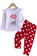 valentine heart print long sleeve sweatshirt and pants set for toddler and infant girls - fall/winter outfits logo