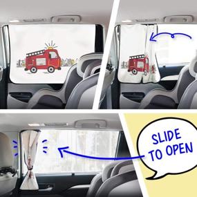 img 2 attached to GgomaART Car Side Window Sun Shade - Universal Reversible Magnetic Curtain For Baby And Kids With Sun Protection Block Damage From Direct Bright Sunlight, And Heat - 1 Piece Of Fire Truck