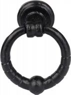 skandh iron black antique powder coated 5" inch ribbed door knocker logo