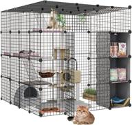 ikare large diy cat cage with detachable playpen and 3 doors, 5 tiers for 1-5 cats - indoor pet home and small animal house (55" l x 55" w x 55.1" h) logo