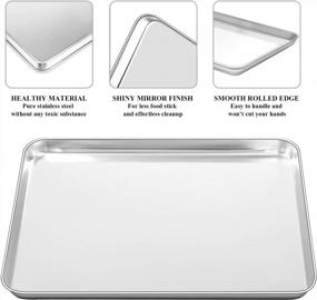 img 2 attached to 2-Piece Baking Sheet & Cooling Rack Set - Deedro Stainless Steel Cookie Sheets, 16X12 Inches, Heavy Duty Non-Toxic Easy Clean.