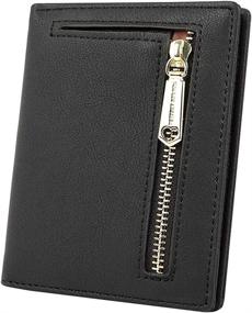 img 4 attached to 👛 Leather Bifold Wallet with Zip Pocket - Ideal Women's Handbag & Wallet Essential