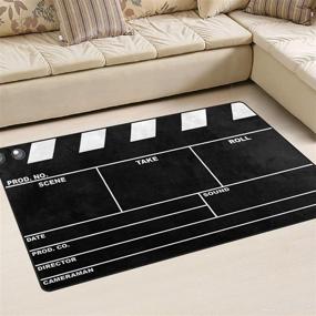 img 3 attached to 🎥 ALAZA Classic Movie Clapboard Black Area Rug: Stylish Non-Slip Floor Mat for Living Room & Bedroom (60 x 39 inches)