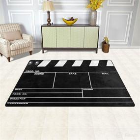 img 2 attached to 🎥 ALAZA Classic Movie Clapboard Black Area Rug: Stylish Non-Slip Floor Mat for Living Room & Bedroom (60 x 39 inches)