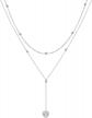 s925 sterling silver teardrop double choker y lariat necklace flyow layered necklace for women gifts logo