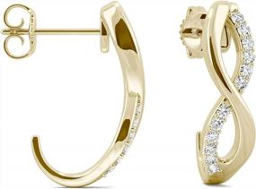 img 3 attached to Moissanite Drop Earrings In 14K Yellow Gold By Charles & Colvard, 0.16Cttw DEW With 1.1Mm Round Stones
