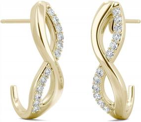 img 1 attached to Moissanite Drop Earrings In 14K Yellow Gold By Charles & Colvard, 0.16Cttw DEW With 1.1Mm Round Stones