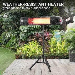 img 2 attached to Lovinouse 2 In 1 Outdoor Patio Heater, 1500W Electric Infrared Heater With Remote, 3 Modes, 24H Timer, Waterproof Wall-Mounted/Tripod Stand Heater For Indoor And Outdoor