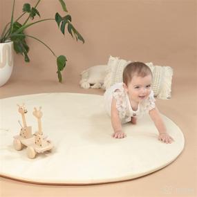 img 3 attached to 👶 Ultimate Vegan Leather Baby Playmat: Waterproof, Foam Padded, Infant-Friendly Mat for Tummy Time, Crawling & Playroom Fun
