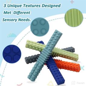 img 3 attached to 🧸 5 Pack Silicone Sensory Chew Toys for Autistic Children: Chew Sticks for Autism, ADHD, SPD, Oral Motor Skills, Special Needs Chewies