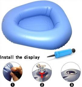 img 2 attached to KIKIGOAL Inflatable Bed Pan - Portable, Washable, And Ideal For Bedridden Elderly With Bedsore Toileting Needs - Blue