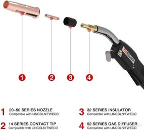 img 2 attached to 🔧 High-quality 15ft 250A MIG Welding Gun Euro Connection Replacement for Longevity Esab Tweco #2 - YESWELDER