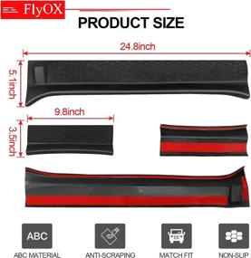 img 3 attached to 🚪 FlyOX Door Sill Guards Kit - Rubber Door Entry Guards for Jeep Wrangler JL JLU and Gladiator JT 4-Door (2018-2021) - Full Coverage Door Sill Protector in Black - Accessories Parts, Replacement