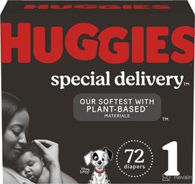 img 4 attached to 👶 Huggies Special Delivery Hypoallergenic Baby Diapers Size 1 (8-14 lbs), Fragrance Free, Safe for Sensitive Skin, 72 Ct