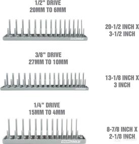 img 2 attached to 🔧 OEMTOOLS 22413 6-Piece SAE and Metric Socket Tray Set (Red/Gray) | Socket Holders Organizers for Tool Box - 1/4", 3/8", and 1/2" Drive