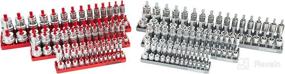 img 3 attached to 🔧 OEMTOOLS 22413 6-Piece SAE and Metric Socket Tray Set (Red/Gray) | Socket Holders Organizers for Tool Box - 1/4", 3/8", and 1/2" Drive