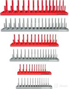 img 4 attached to 🔧 OEMTOOLS 22413 6-Piece SAE and Metric Socket Tray Set (Red/Gray) | Socket Holders Organizers for Tool Box - 1/4", 3/8", and 1/2" Drive