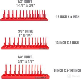 img 1 attached to 🔧 OEMTOOLS 22413 6-Piece SAE and Metric Socket Tray Set (Red/Gray) | Socket Holders Organizers for Tool Box - 1/4", 3/8", and 1/2" Drive