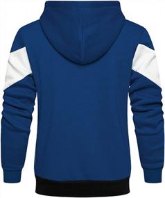 img 1 attached to Color Block Hooded Sweatshirt With Zip Front For Men By DUOFIER