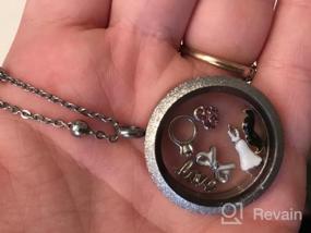 img 5 attached to Sparkling Stainless Steel Floating Charms Locket Pendant Necklace - Waterproof Screw and Birthstones Included with Chain